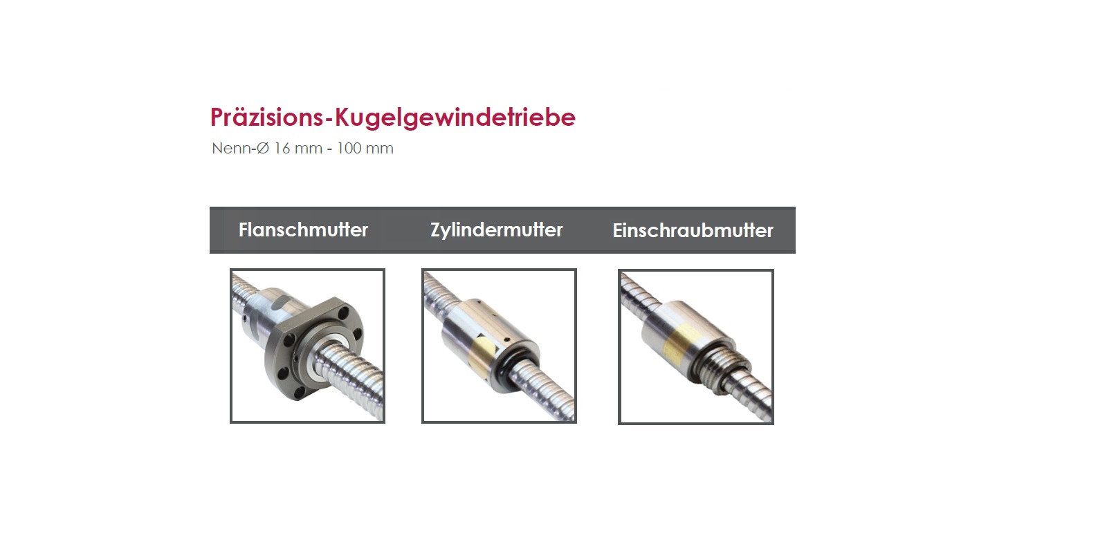 Kugelgewindetriebe - Technischer Handel für Industrie und Handwerk